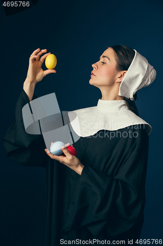 Image of Medieval young woman as a nun