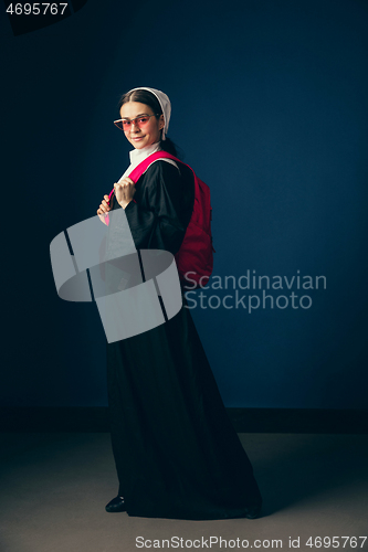 Image of Medieval young woman as a nun