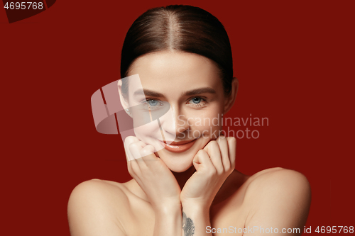 Image of Beautiful female face. Perfect skin