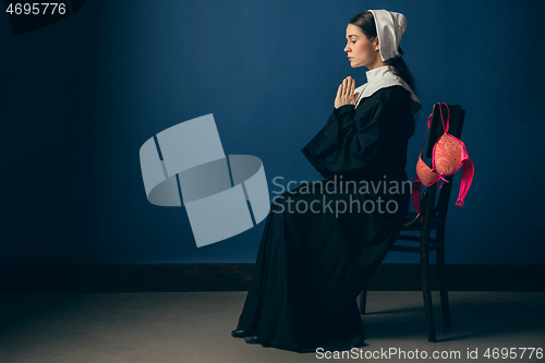 Image of Medieval young woman as a nun