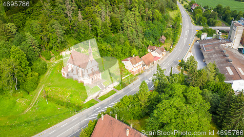 Image of aerial view image of the  St. Ulrich\'s Chapel at Neckarhausen Ge