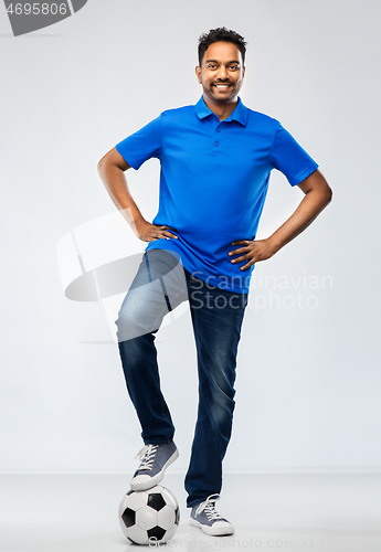 Image of indian man or football fan with soccer ball