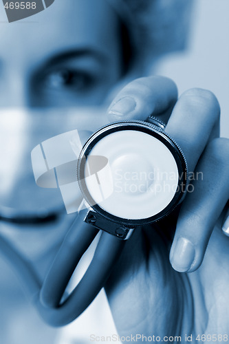 Image of Young doctor with stethoscope.