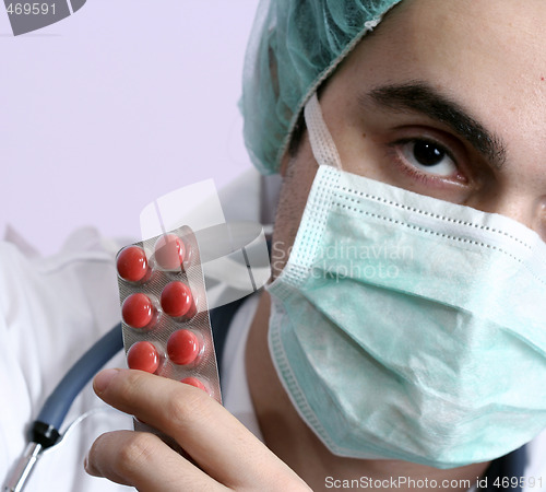 Image of Portrait of a young doctor with stethoscope.