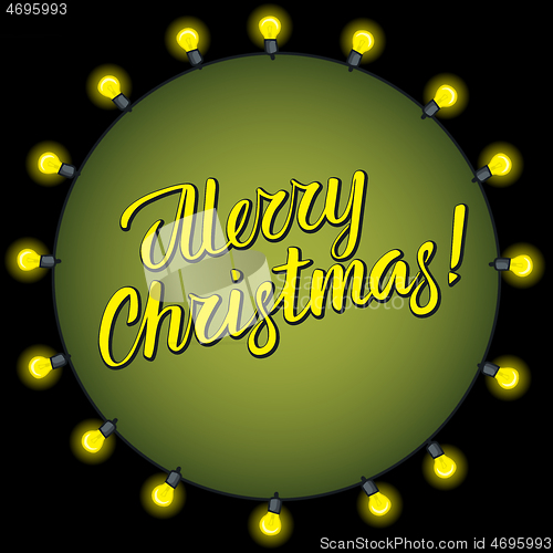 Image of Vector inscription merry christmas