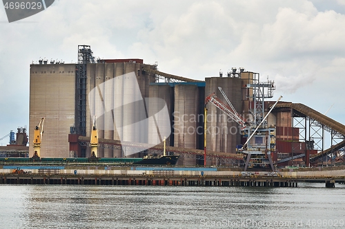 Image of Industrial harbor with rusty structures