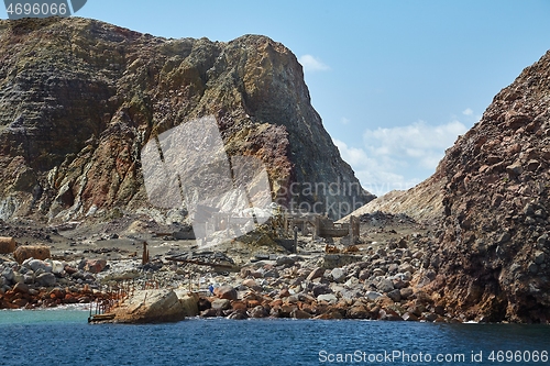 Image of Old collapsed ruins, White Island Sulfur Mine