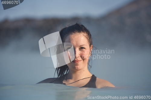 Image of Woman enjoying hot spring spa