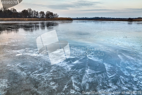 Image of Frozen lake ice surface