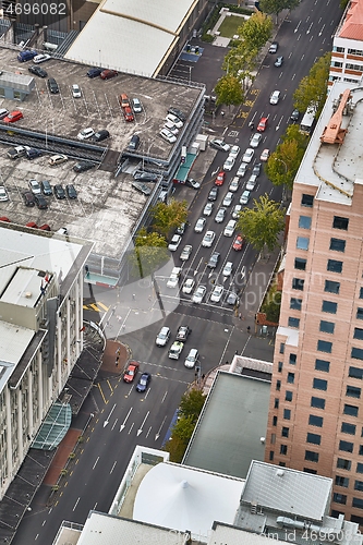 Image of Urban traffic from above