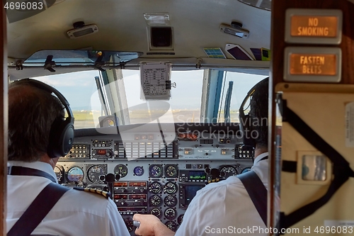 Image of Controlling a small aircraft in the flight deck