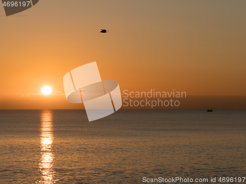 Image of Sun Setting over English Channel