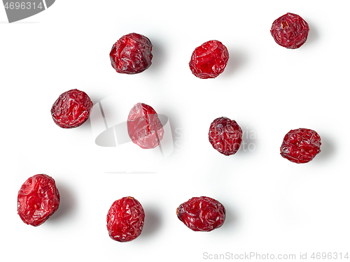 Image of dried cranberries on white background