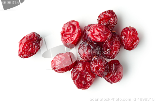 Image of dried cranberries on white background