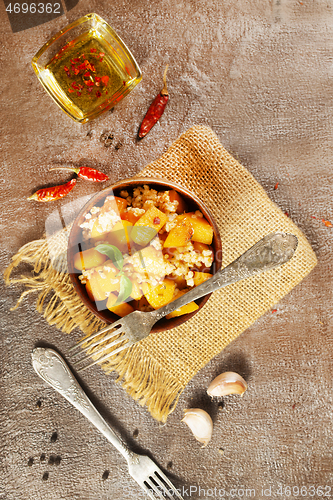 Image of wheat porridge with pumpkin