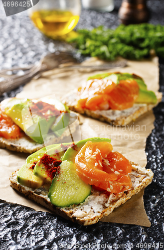 Image of toasts withy salmon