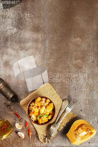 Image of wheat porridge with pumpkin