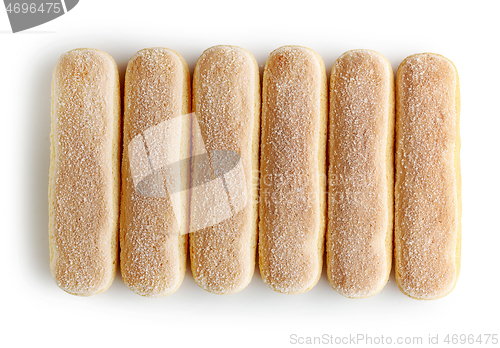 Image of Ladyfinger cookies isolated on white background