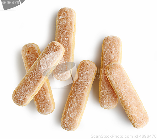 Image of Ladyfinger cookies isolated on white background