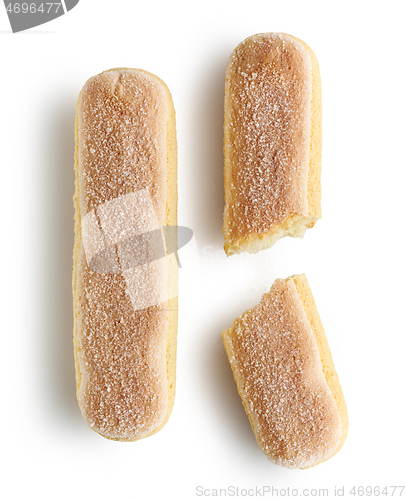 Image of Ladyfinger cookies isolated on white background