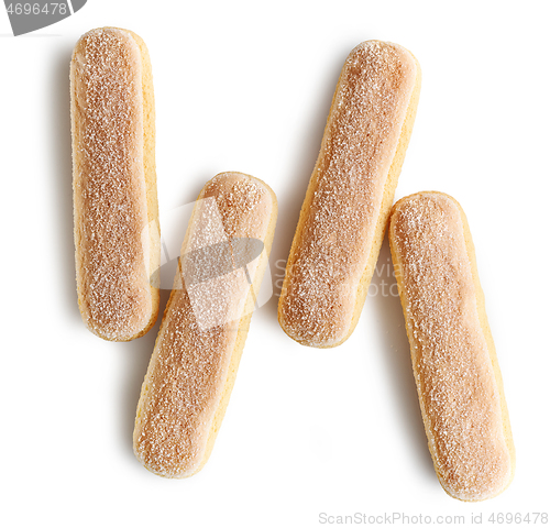 Image of Ladyfinger cookies isolated on white background