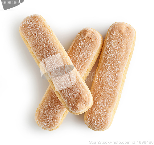 Image of Ladyfinger cookies isolated on white background