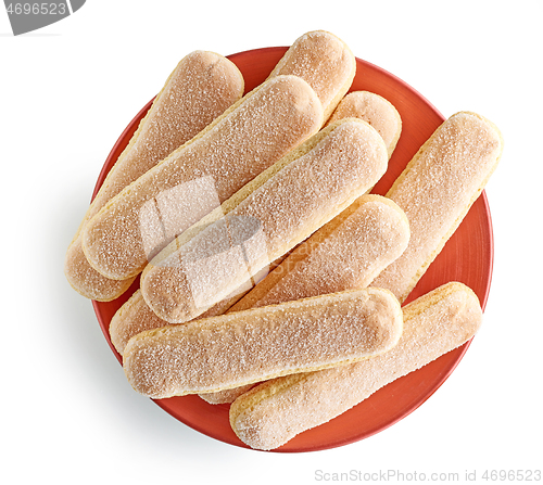 Image of Ladyfinger cookies isolated on white background