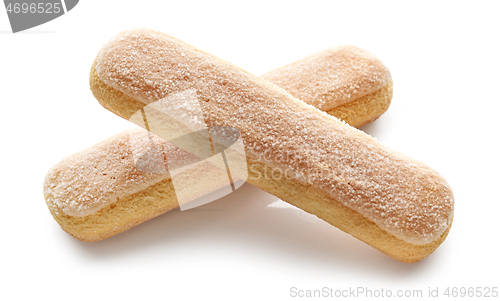 Image of Ladyfinger cookies isolated on white background
