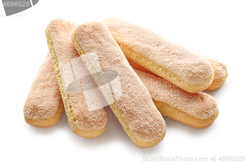 Image of Ladyfinger cookies on white background