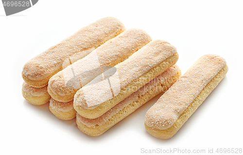 Image of Ladyfinger cookies on white background