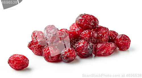 Image of dried cranberries on white background