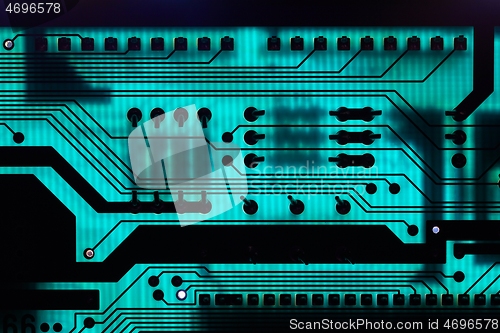 Image of Circuit board electronics technology closeup