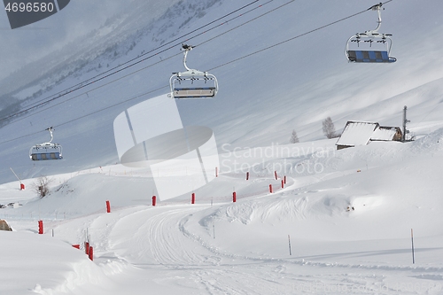 Image of Skiing slopes from the top