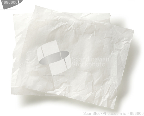 Image of white baking paper sheets