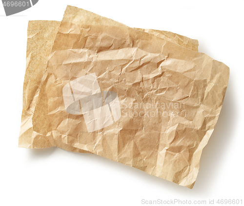 Image of crumpled brown baking paper sheets