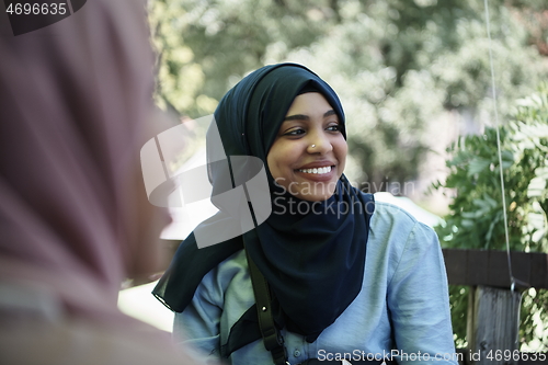 Image of african muslim business woman portrait