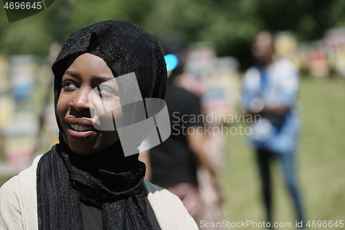 Image of african muslim business woman portrait