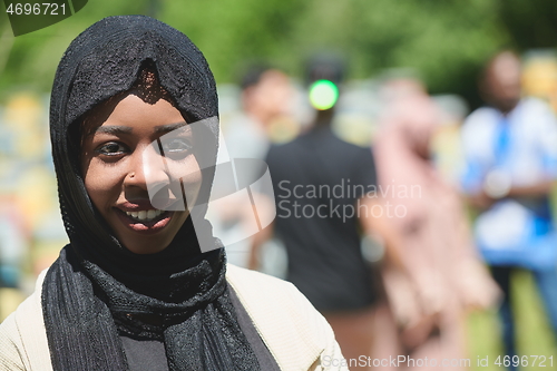 Image of african muslim business woman portrait