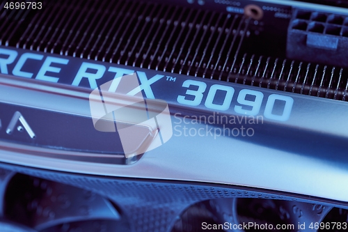 Image of Geforce RTX 3090 Nvidia GPU graphics card detail