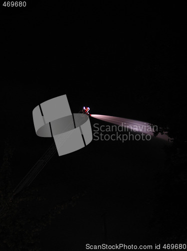 Image of firefighter hose in the night