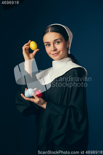 Image of Medieval young woman as a nun