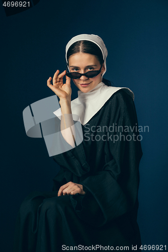 Image of Medieval young woman as a nun