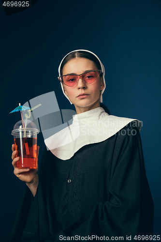 Image of Medieval young woman as a nun