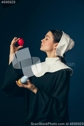 Image of Medieval young woman as a nun