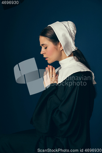 Image of Medieval young woman as a nun