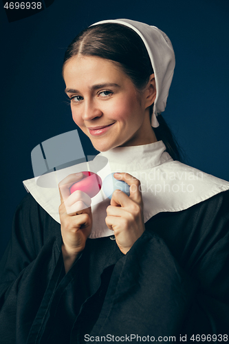 Image of Medieval young woman as a nun