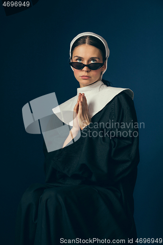 Image of Medieval young woman as a nun