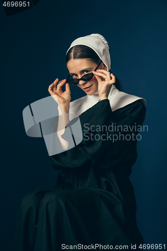 Image of Medieval young woman as a nun