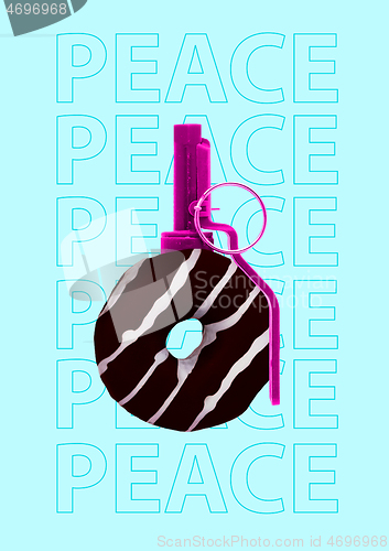 Image of Peace. Modern design. Contemporary art collage.