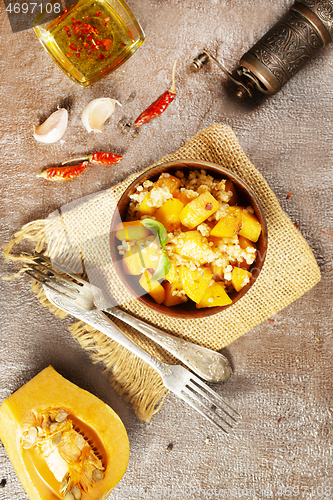Image of wheat porridge with pumpkin